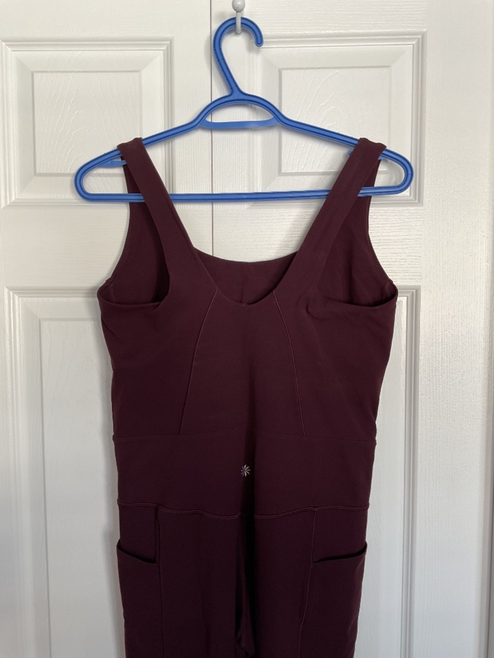 Athleta Burgundy Cropped Jumpsuit - Picture 2 of 9